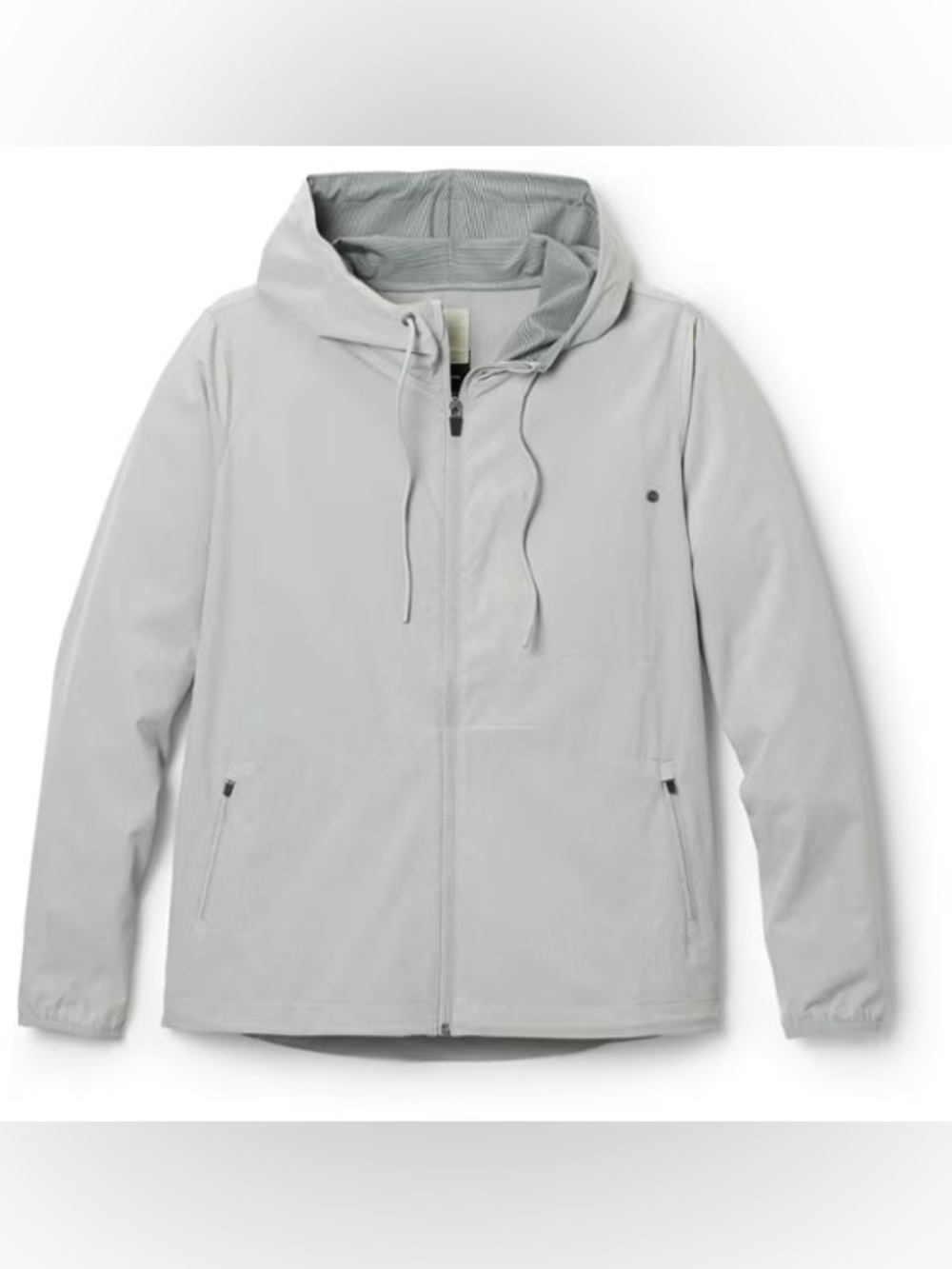 Vuori outdoor training shell Light Gray Hooded Zip Windbreaker